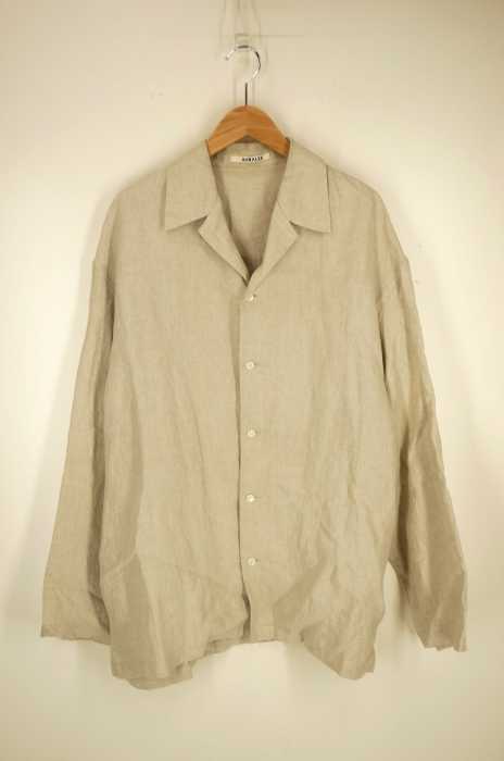 AURALEE (オーラリー) LINEN GABARDINE OVER SHIRTS メンズ トップス