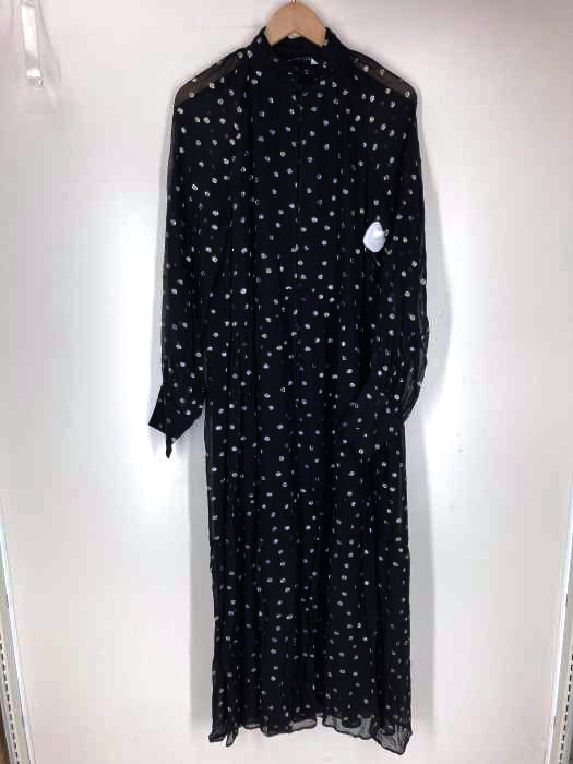 ZARA（ザラ） メタリック ドット ハイネック マキシワンピース レディース ワンピース