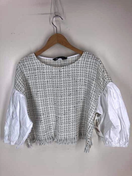 ZARA（ザラ） シャツ ブラウス チェック クルーネック 長袖 レディース トップス