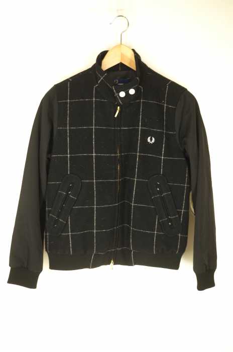 FRED PERRY (フレッドペリー) 格子柄ウール切替ジップジャケット レディース アウター