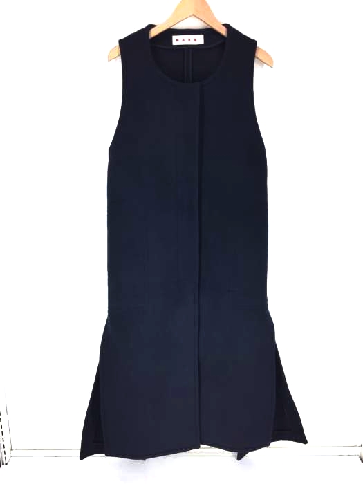 MARNI（マルニ） LONG ASYMMETRIC VEST ウール ロングベスト レディース ワンピース
