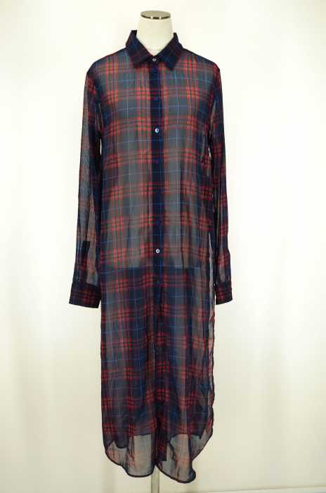 ZARA （ザラ） チェック柄ロングシャツ レディース トップス