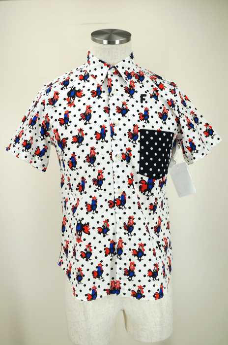 BLACK COMME des GARCONS (ブラックコムデギャルソン) AD2013 ニワトリ柄ボタンシャツ メンズ トップス