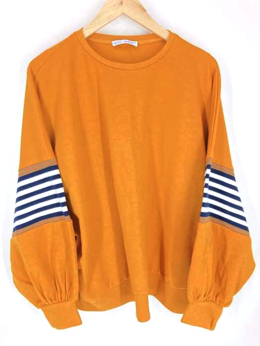 ZARA COLLECTION(ザラコレクション) 異素材切替 ボーダー ビッグシルエット プルオーバースウェット レディース トップス
