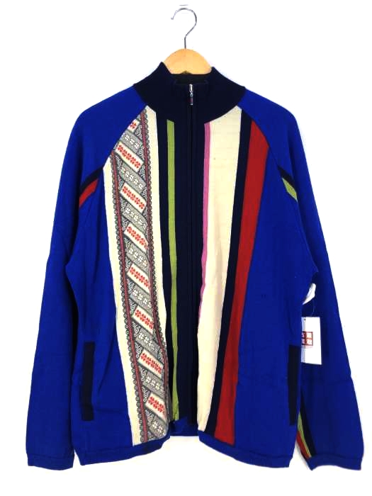 KENZO(ケンゾー) 総柄ストライプジップアップニット メンズ トップス