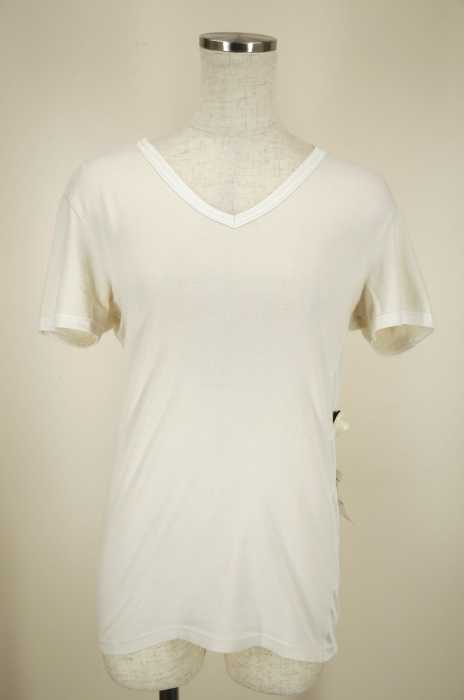 EMPORIO ARMANI (エンポリオアルマーニ) 異素材切替VネックTシャツ レディース トップス
