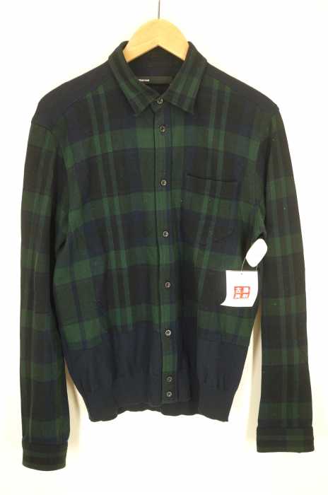 08sircus（ゼロエイトサーカス） jacquard madras check×knit shirt メンズ トップス