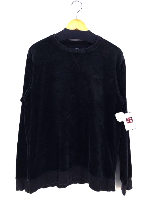 Stussy(ステューシー) 同色ワンポイントロゴ ベロアプルオーバー メンズ トップス
