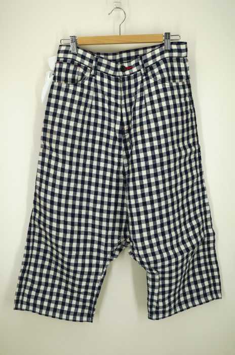 tricot COMME des GARCONS （トリココムデギャルソン） AD2012 リネン混チェック柄変形デザインパンツ レディース パンツ