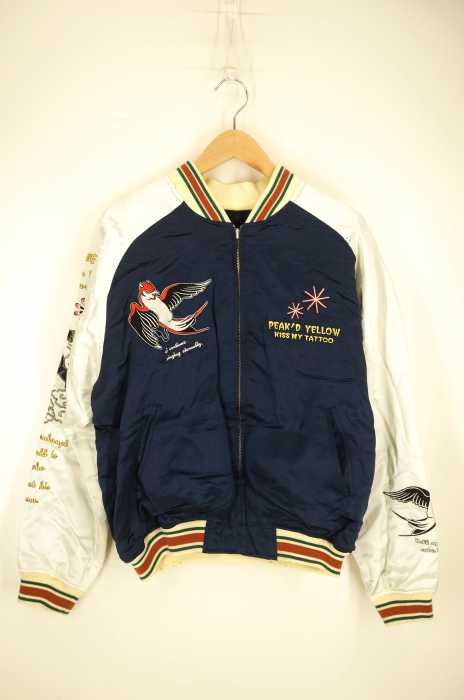 ピークドイエロー】刺繍 リバーシブル スカジャン&キャップ