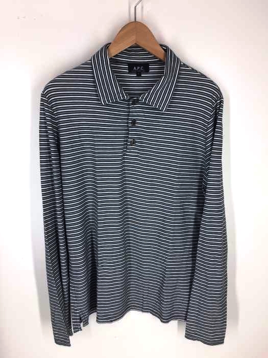A.P.C.（アーペーセー） ボーダー長袖ポロシャツ メンズ トップス