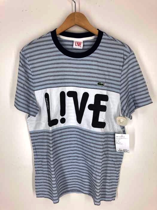 Lacoste Live（ラコステライブ） ロゴプリント ボーダー柄 クルーネックTシャツ メンズ トップス