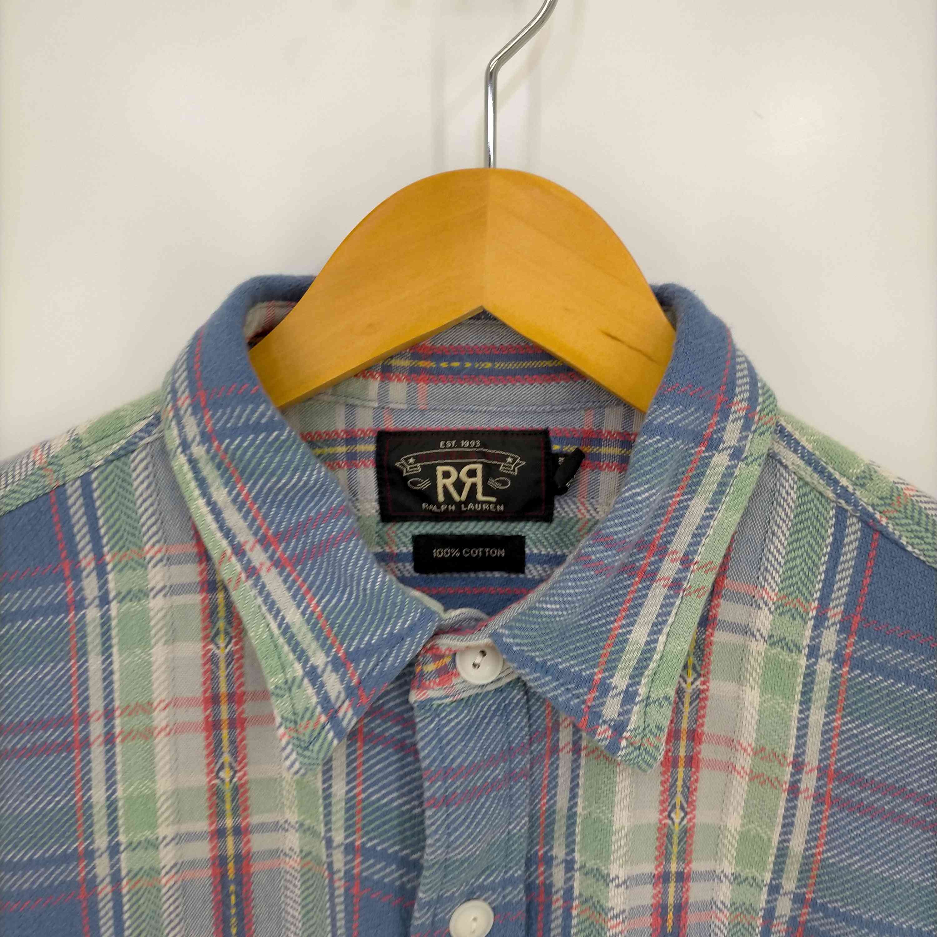 RRL RALPH LAUREN(ダブルアールエル ラルフローレン)00s 三つ星タグ復刻 L/S FLANNNEL SHIRT  チェックヘビーネルシャツ 【中古】【ブランド古着バズストア】