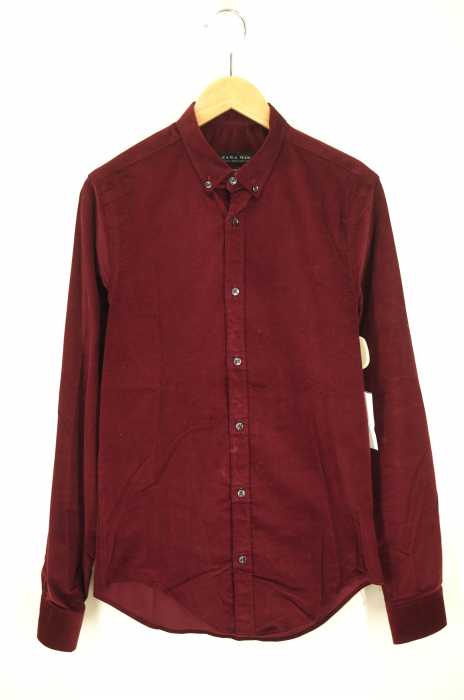 ZARA MAN(ザラマン) slim fit ボタンダウンベルベットシャツ メンズ トップス