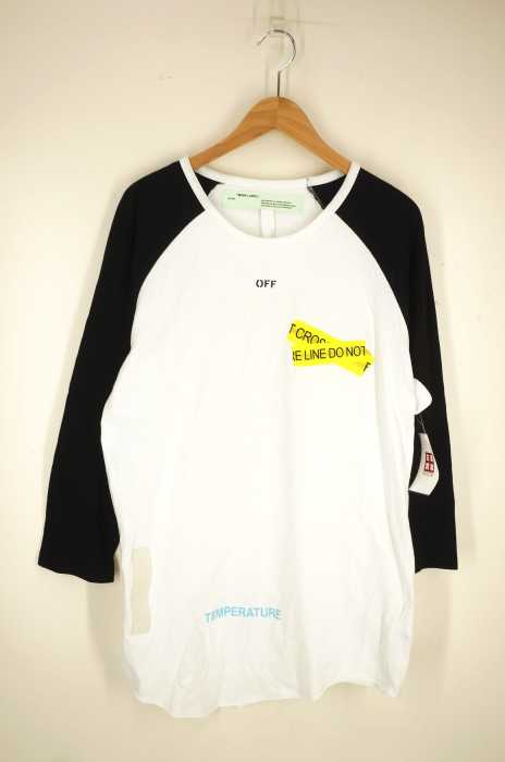 OFF-WHITE（オフホワイト） FIRE TAPE ラグランTシャツ メンズ トップス