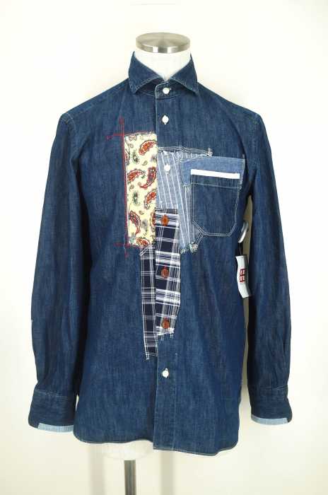 JUNYA WATANABE COMME des GARCONS MAN （ジュンヤワタナベコムデギャルソンマン） AD2011 パッチワークデザインボタンシャツ メンズ トップス