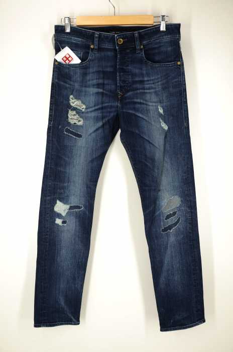 DIESEL （ディーゼル） BUSTER ウォッシュ加工クラッシュデニムパンツ ダメージ加工 メンズ パンツ