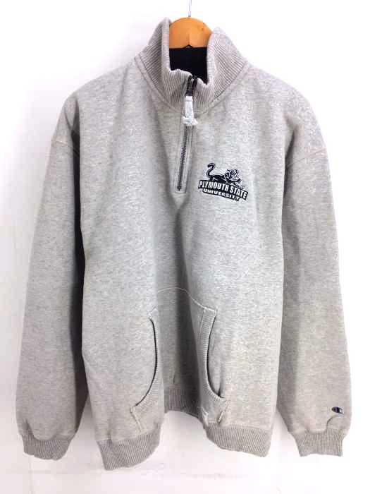 Champion(チャンピオン) PLYMOUTH STATE UNIVERSITY刺繍 ハーフジップスウェット メンズ トップス