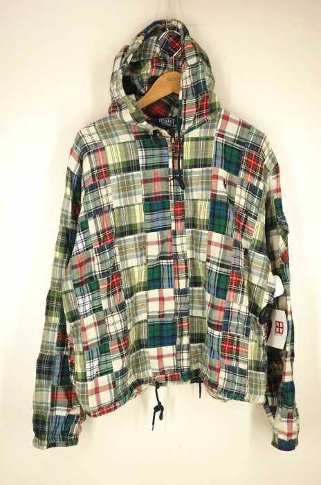 Polo by RALPH LAUREN (ポロバイラルフローレン) チェック柄 再構築 パッチワーク ジップアップパーカー メンズ トップス