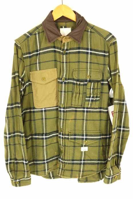 DIESEL（ディゼール） 襟レザー チェック柄 ネルシャツ メンズ トップス