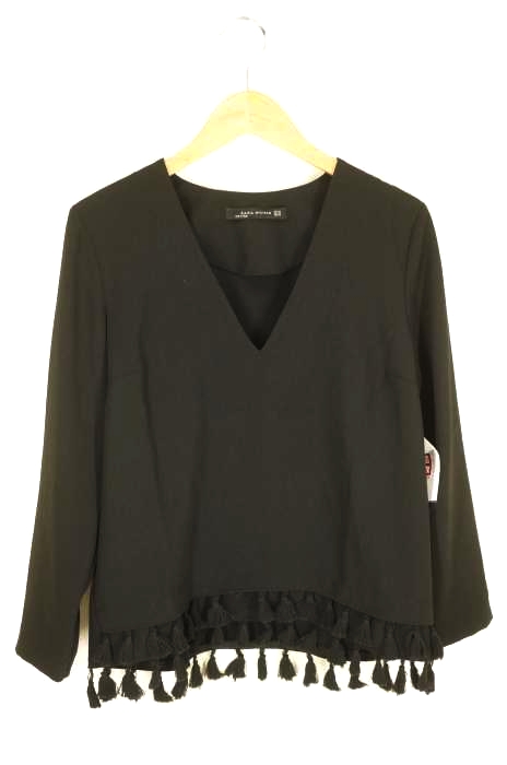 ZARA WOMAN（ザラ ウーマン） 裾ポンポン付きブラウス レディース トップス