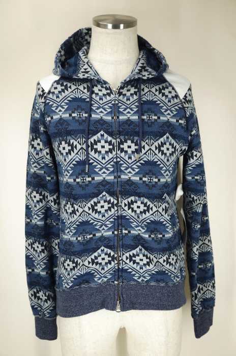 ACANTHUS (アカンサス) jersey zip hooded sweatshirt ネイティブ柄 メンズ トップス