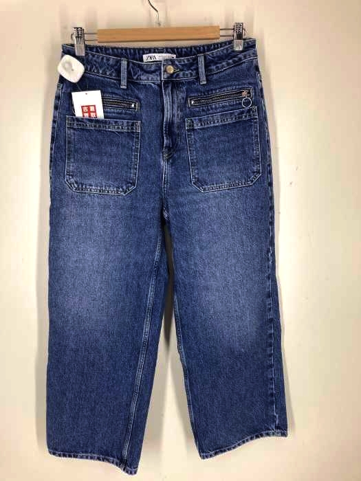 ZARA(ザラ) クロップド丈ワイドレッグデニムパンツ レディース パンツ