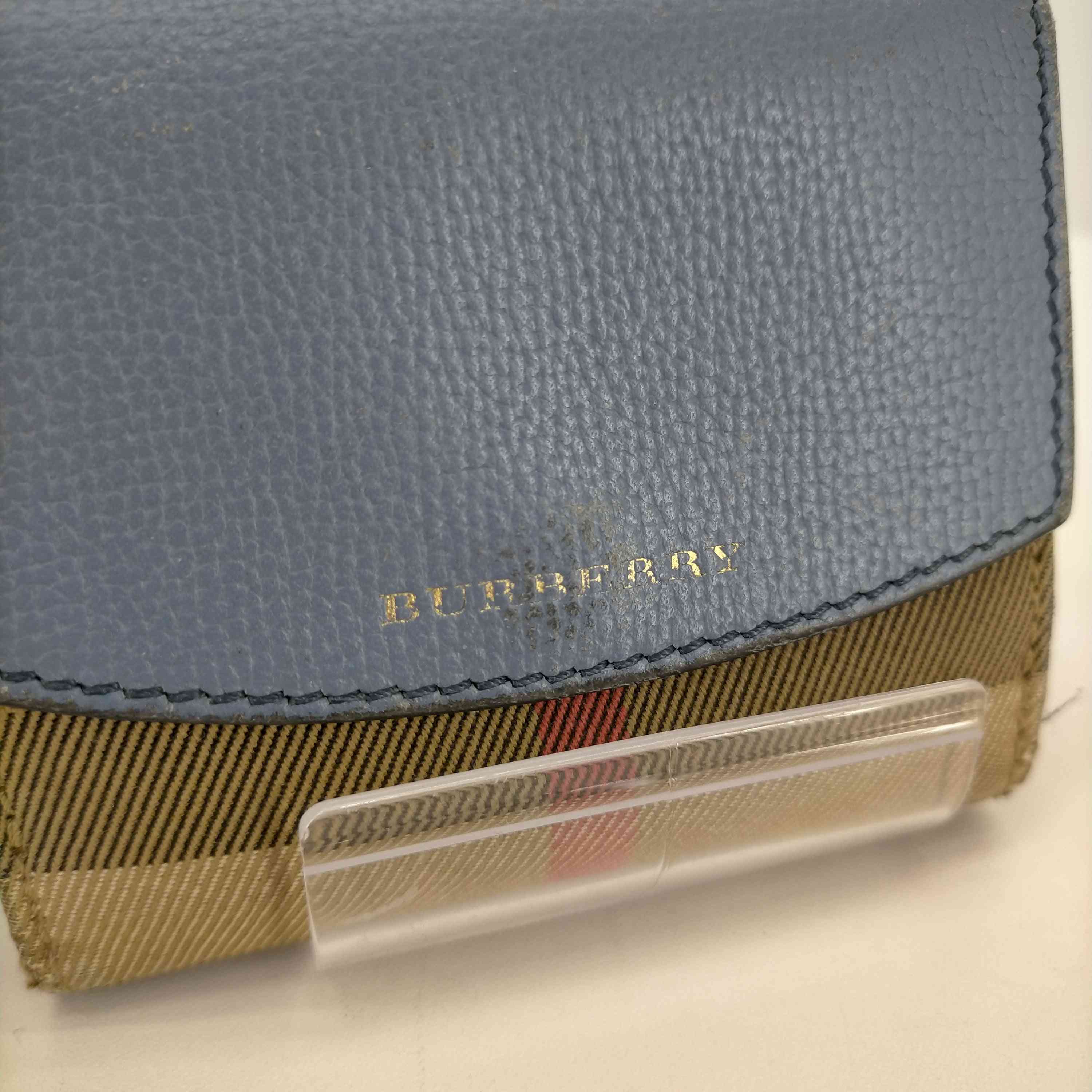 BURBERRY(バーバリー)ノバチェック レザーコンビ 2つ折り財布 【中古 