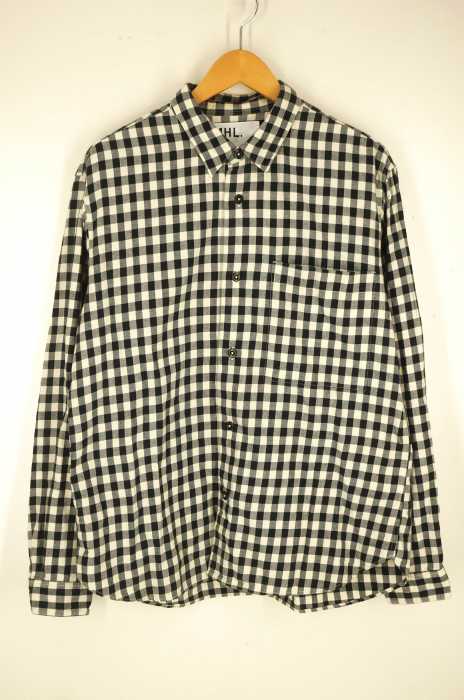 MHL. （エムエイチエル） ブロックチェック 長袖シャツ メンズ トップス