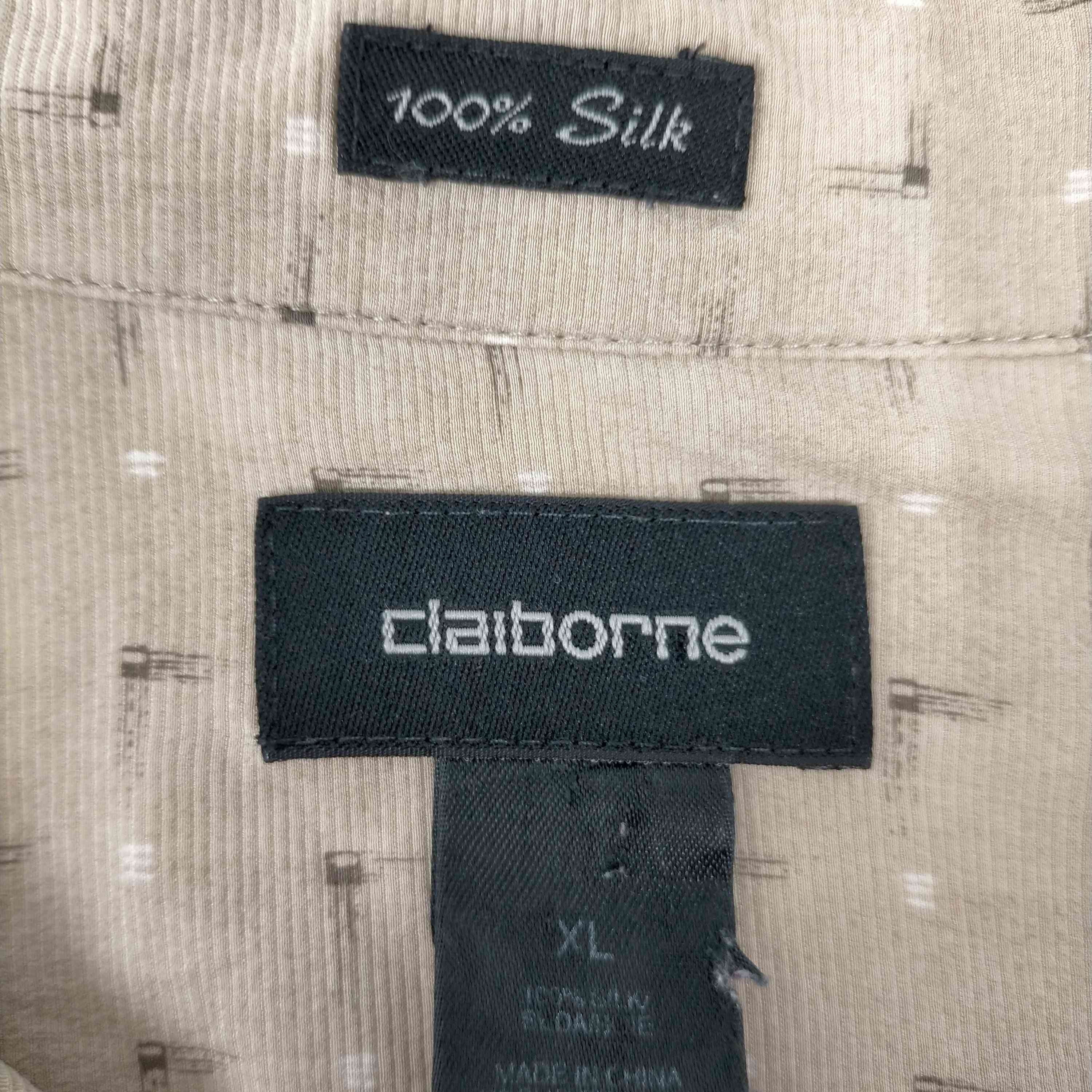 Claiborne(クレイボーン)シルク かすり柄 レギュラーカラーシャツ