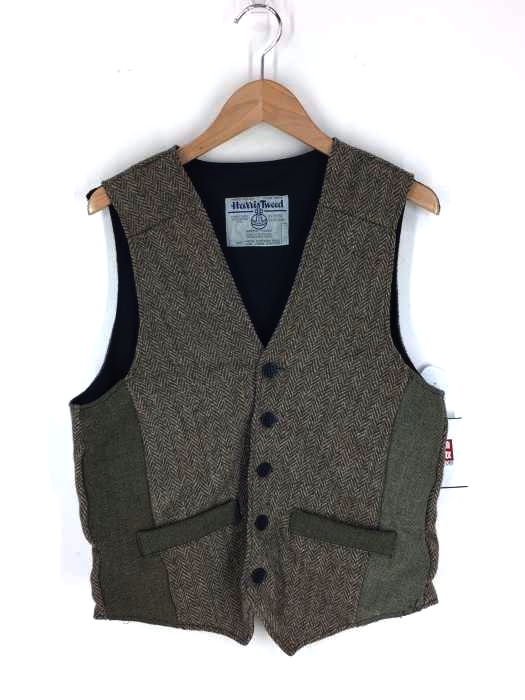 Harris Tweed（ハリスツイード） ヘリンボーン ウール ベスト メンズ トップス