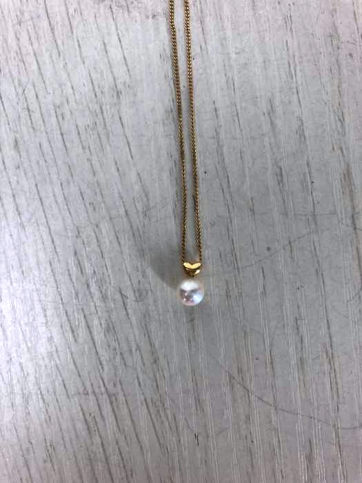 USED古着（ユーズドフルギ） k18 パールハートチャームネックレス レディース アクセサリー