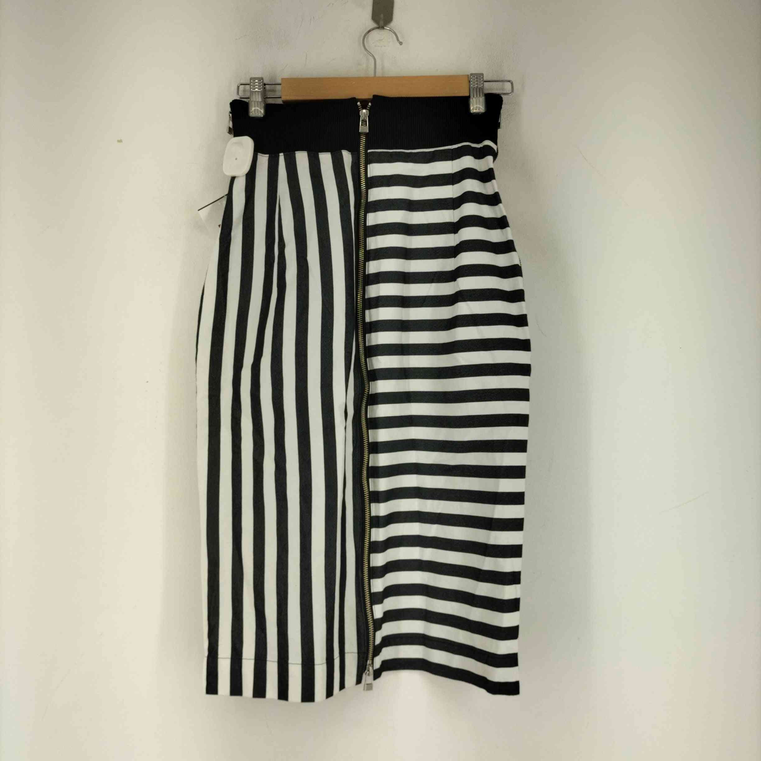 LIMI feu(リミフゥ)ストライプジップデザインスカート 【中古  