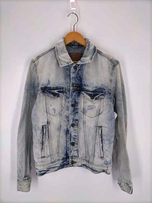 AMERICAN EAGLE OUTFITTERS(アメリカンイーグルアウトフィッターズ) ダメージ加工 ブリーチデニムトラッカージャケット メンズ アウター