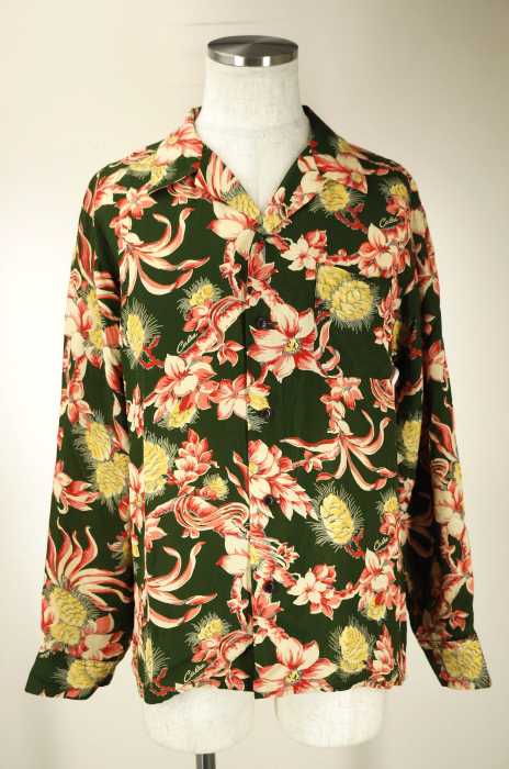 CALEE (キャリー) 花柄レーヨン開襟シャツ オープンカラーシャツ アロハシャツ メンズ トップス