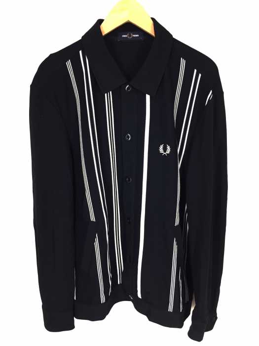 FRED PERRY（フレッドペリー） STRIPED SHIRT CARDIGAN ストライプシャツカーディガン メンズ トップス