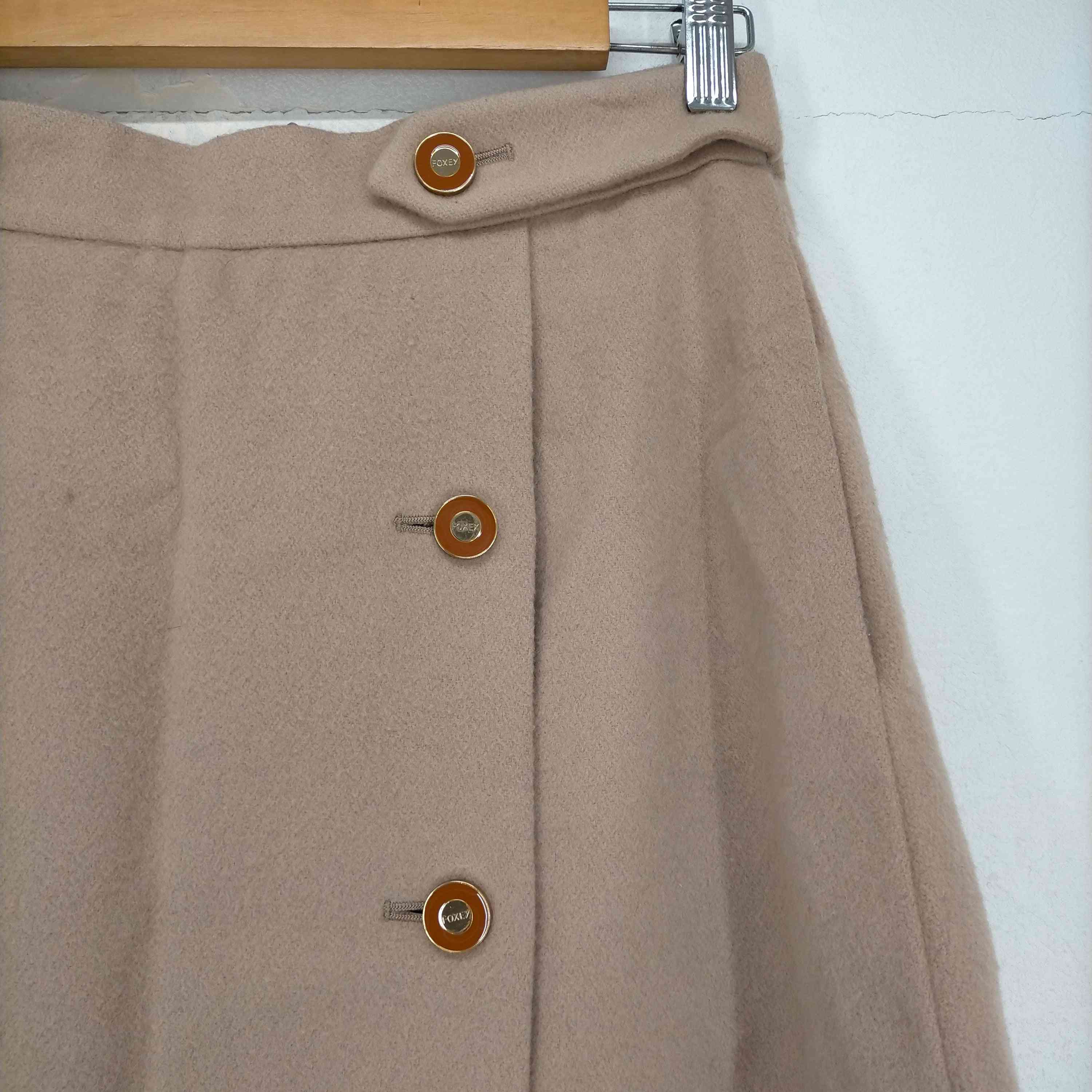 FOXEY(フォクシー)ウールカシミヤ スカート ひざ丈 フレア ラップ  