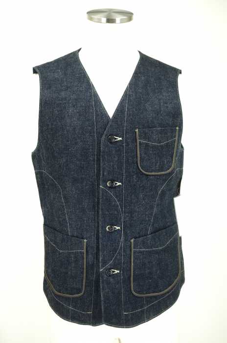 DALEE'S CALICO (ダリーズ ) シンチバック付きデニムベスト　ジレ メンズ トップス