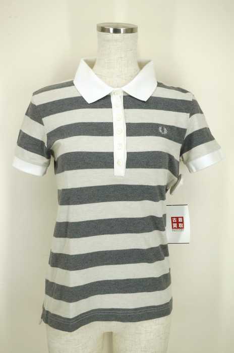 FRED PERRY （フレッドペリー） ボーダー柄 刺繍入りポロシャツ レディース トップス