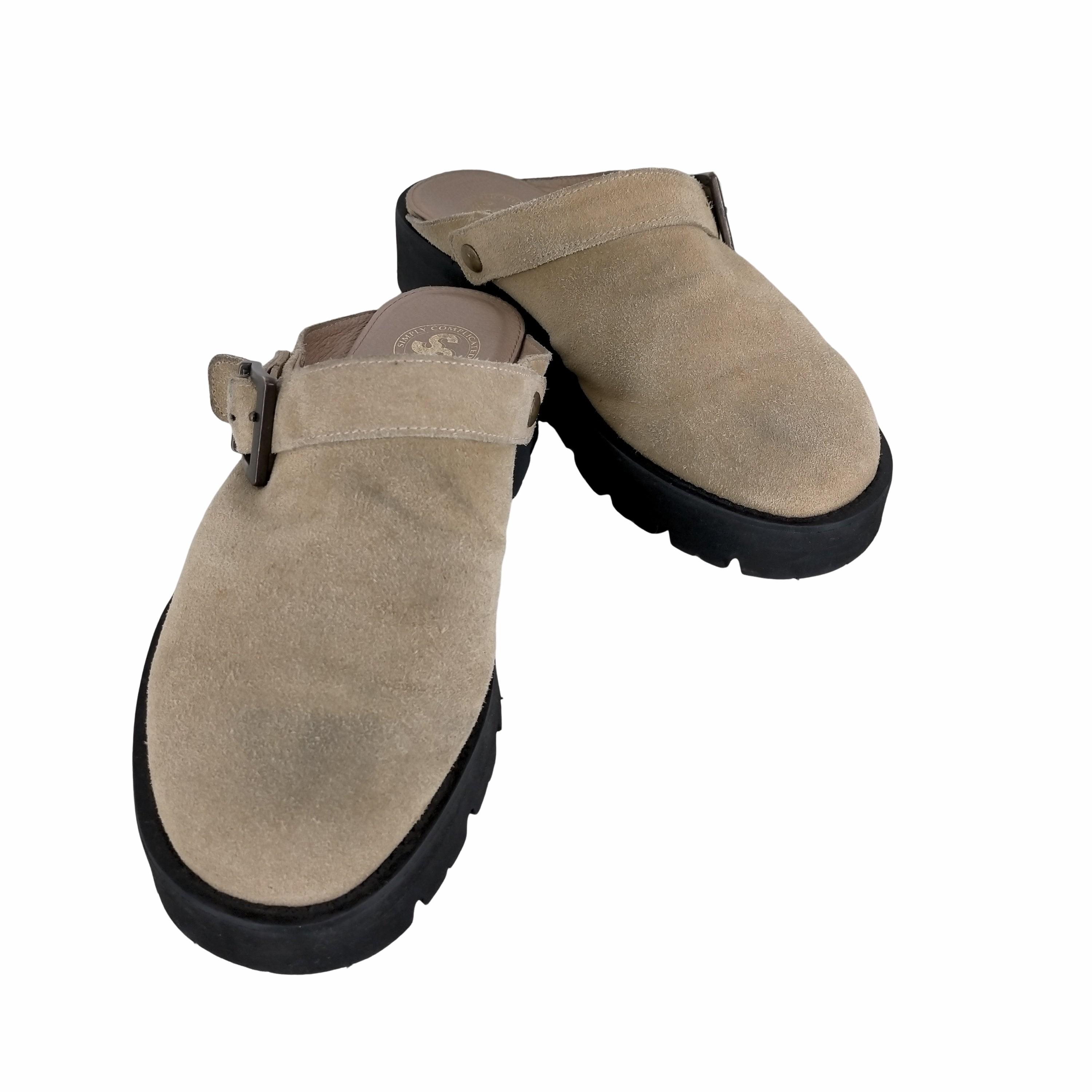 simply complicated belted lug mule 買う