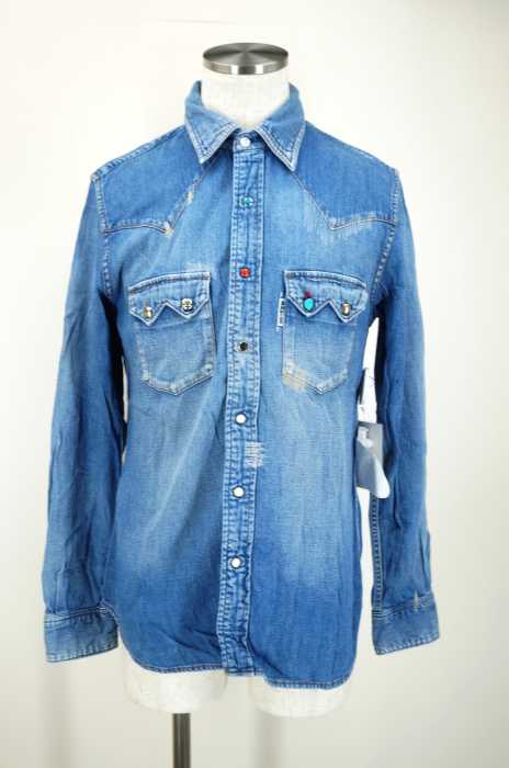 BLUE BLUE(ブルーブルー) 加工ウエスタンデニムシャツ メンズ トップス