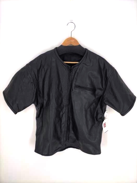 USED古着(ユーズドフルギ) 半袖メッシュレザージャケット メンズ アウター