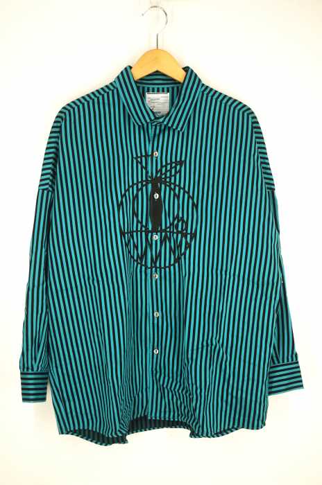 SHAREEF（シャリーフ） 刺繍入り ストライプ柄 シャツ メンズ トップス