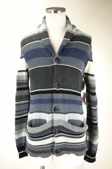 1 piu 1 uguale 3 (ウノピュウノウグァーレトレ) VINTAGE RAG CARDIGAN メンズ トップス