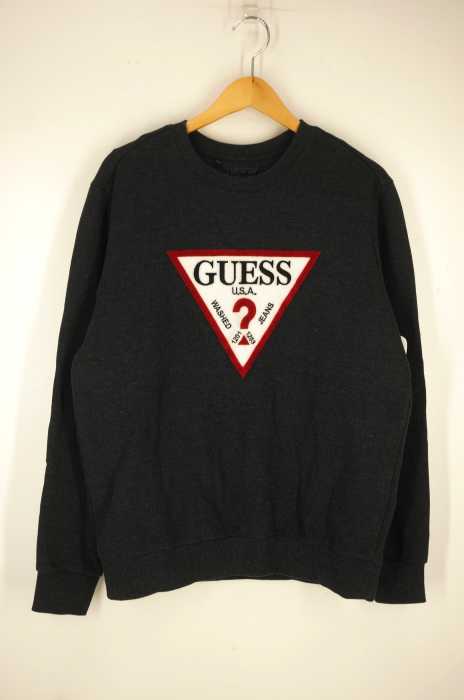 GUESS（ゲス） ロゴ刺繍 クルーネックスウェット メンズ トップス