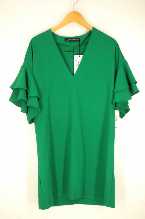 ZARA WOMAN (ザラ ウーマン) フレアスリーブ Vネックブラウス レディース トップス