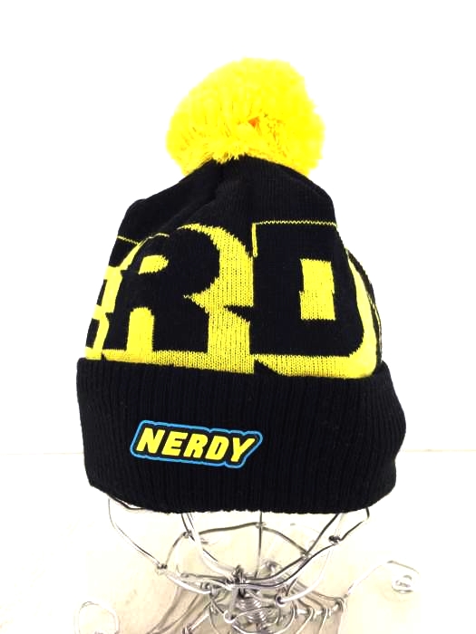 nerdy（ノルディー） Multi Color Logo Ball Beanie_Black メンズ 帽子
