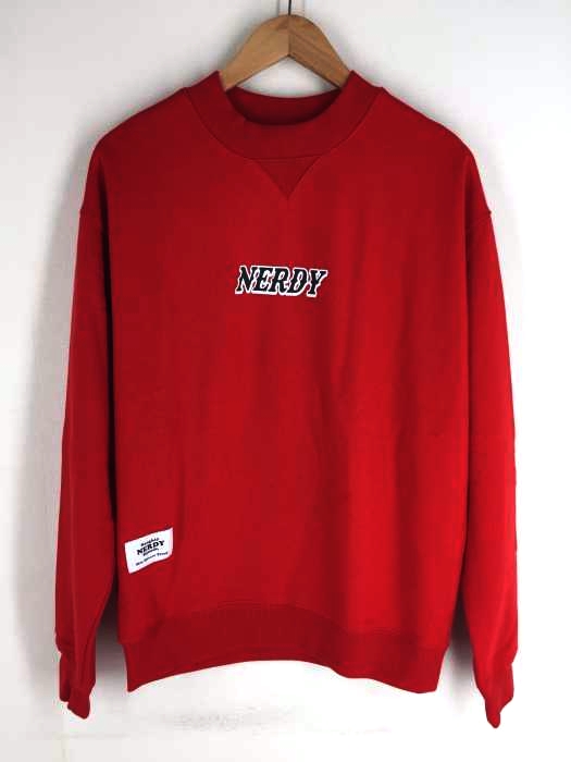 nerdy（ノルディー） Brushed High-neck Sweatshirt_Red_S メンズ トップス