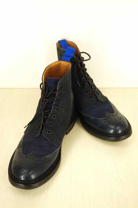 Tricker’s × Humming Birds Hill（トリッカーズ ハミングバーズヒルショップ） 3-TONE CORDVAN WING TIP BOOTS メンズ シューズ