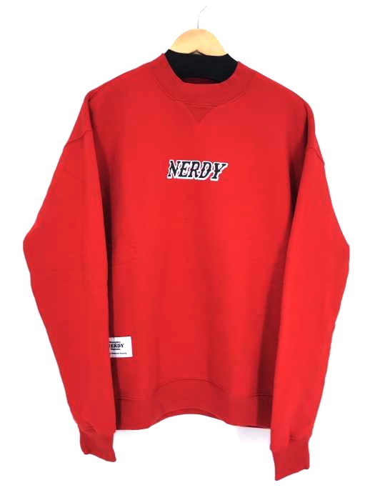 nerdy(ノルディー) Brushed High-neck Sweatshirt_Red_M メンズ トップス
